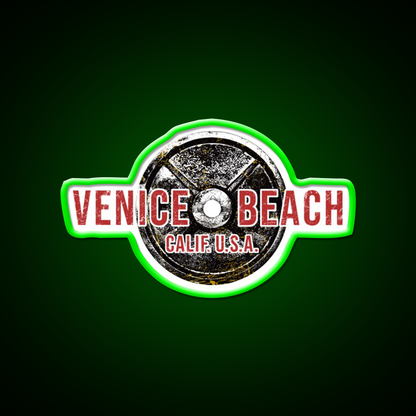 Bodybuilding Venice Beach California Gym Fitness Led Neon Sign Rgb Color