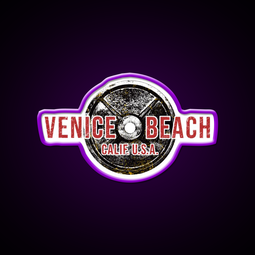 Bodybuilding Venice Beach California Gym Fitness Led Neon Sign Rgb Color