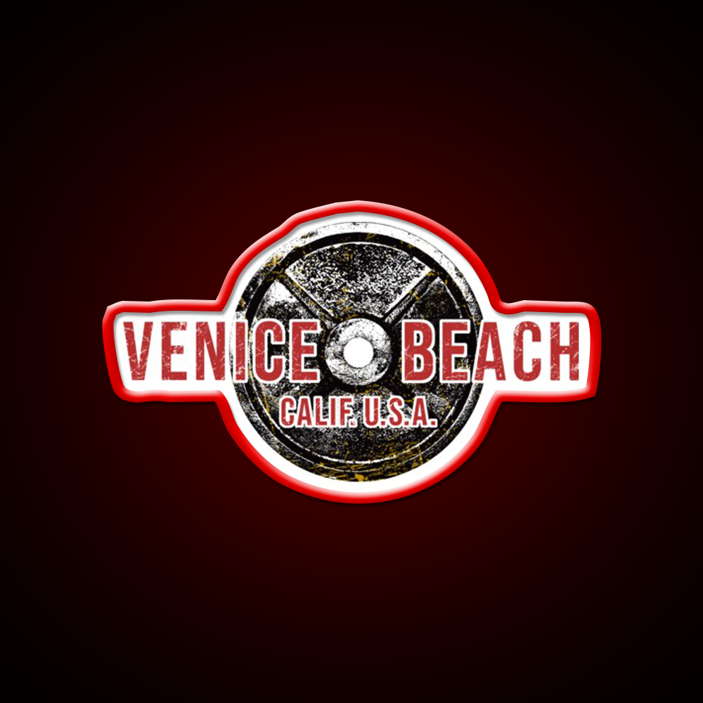 Bodybuilding Venice Beach California Gym Fitness Led Neon Sign Rgb Color