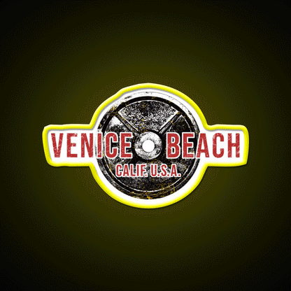 Bodybuilding Venice Beach California Gym Fitness Led Neon Sign Rgb Color