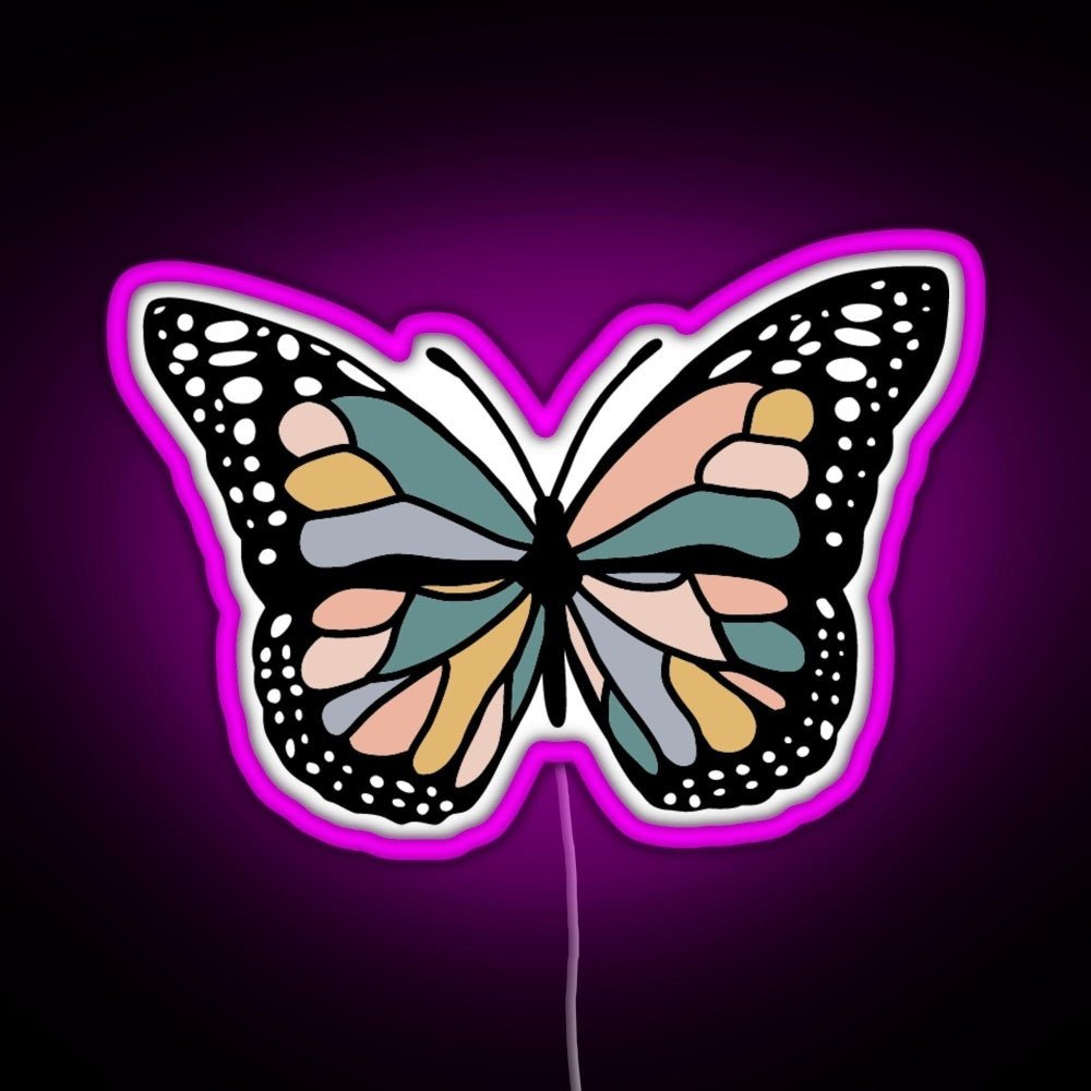 Boho Butterfly Rgb Led Neon Sign Pop Wall Art - Shineneon