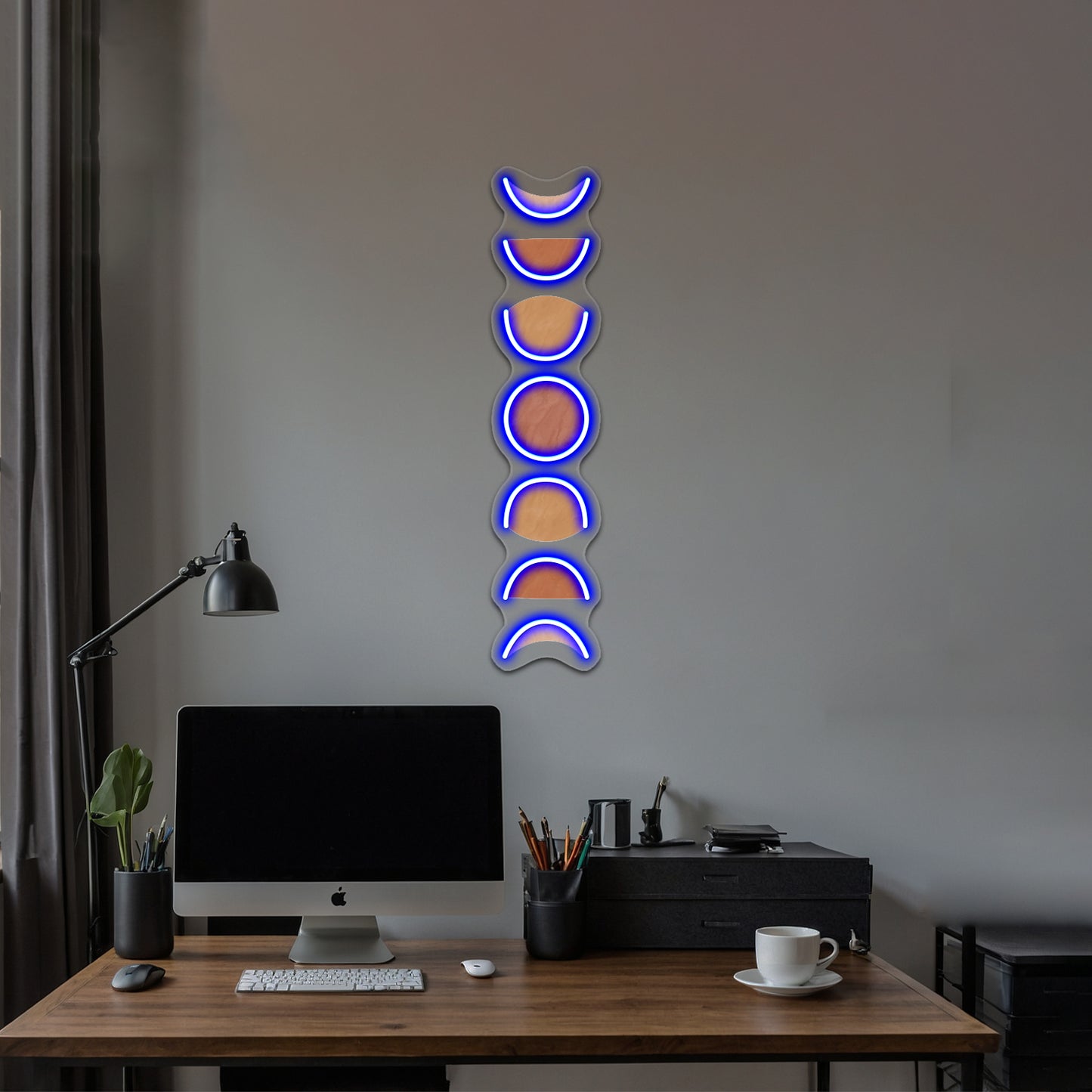 Boho Moon Phases Wall Artwork Neon Signs