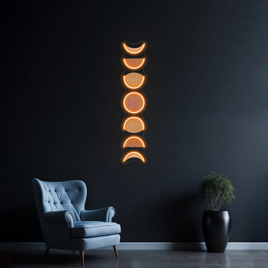 Boho Moon Phases Wall Artwork Neon Signs