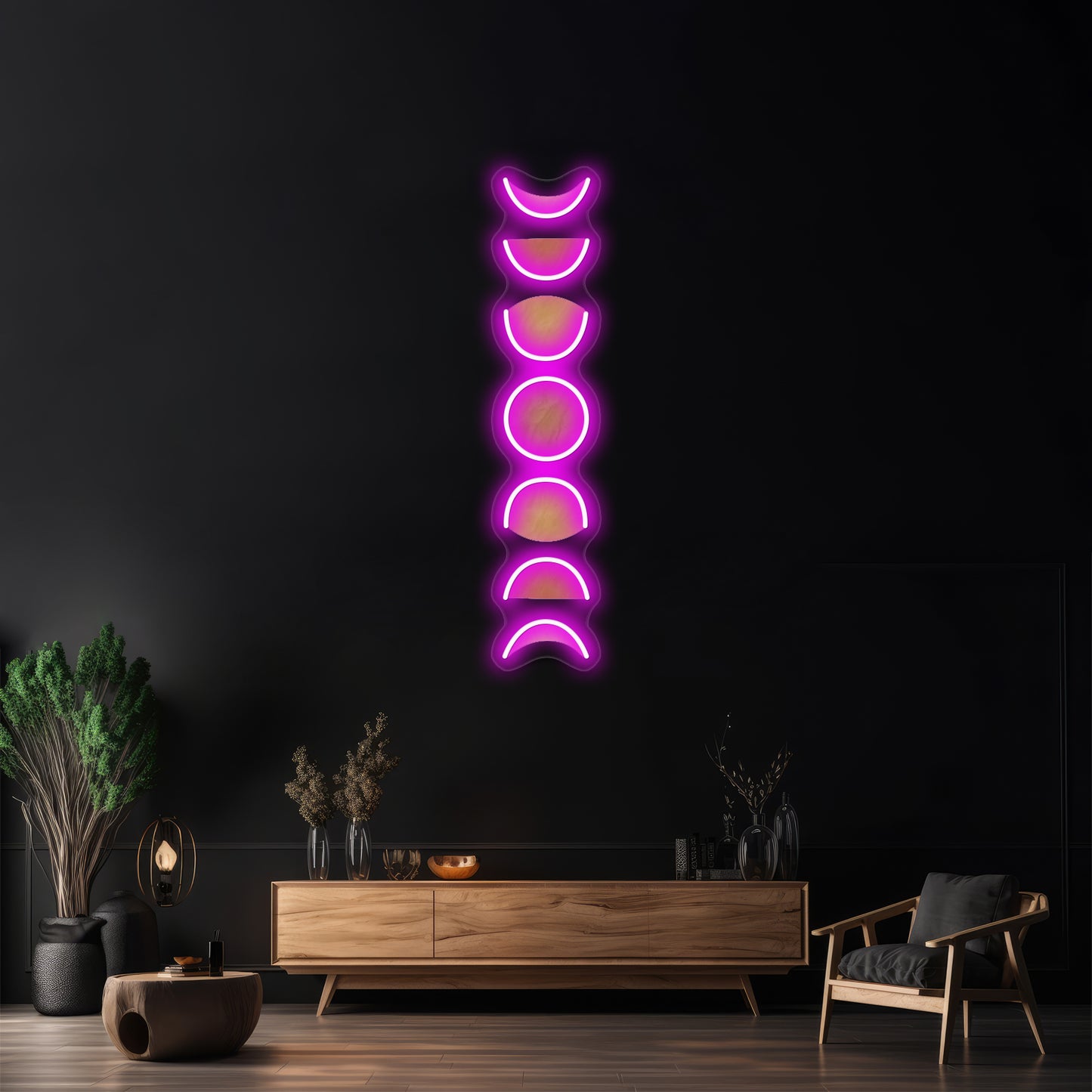 Boho Moon Phases Wall Artwork Neon Signs