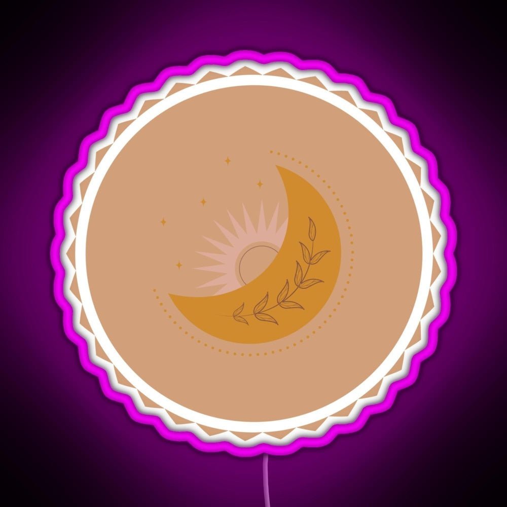 Boho Sun And Moon Rgb Neon Sign - Shineneon