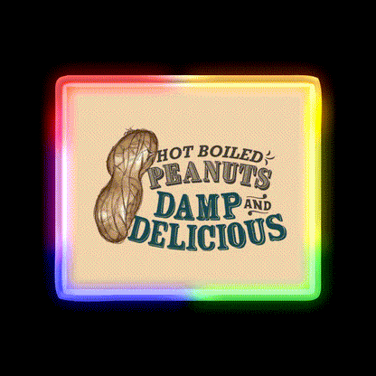 Boiled Peanuts Snack Food Led Neon Sign Rgb Color - LED neon sign close-up detail