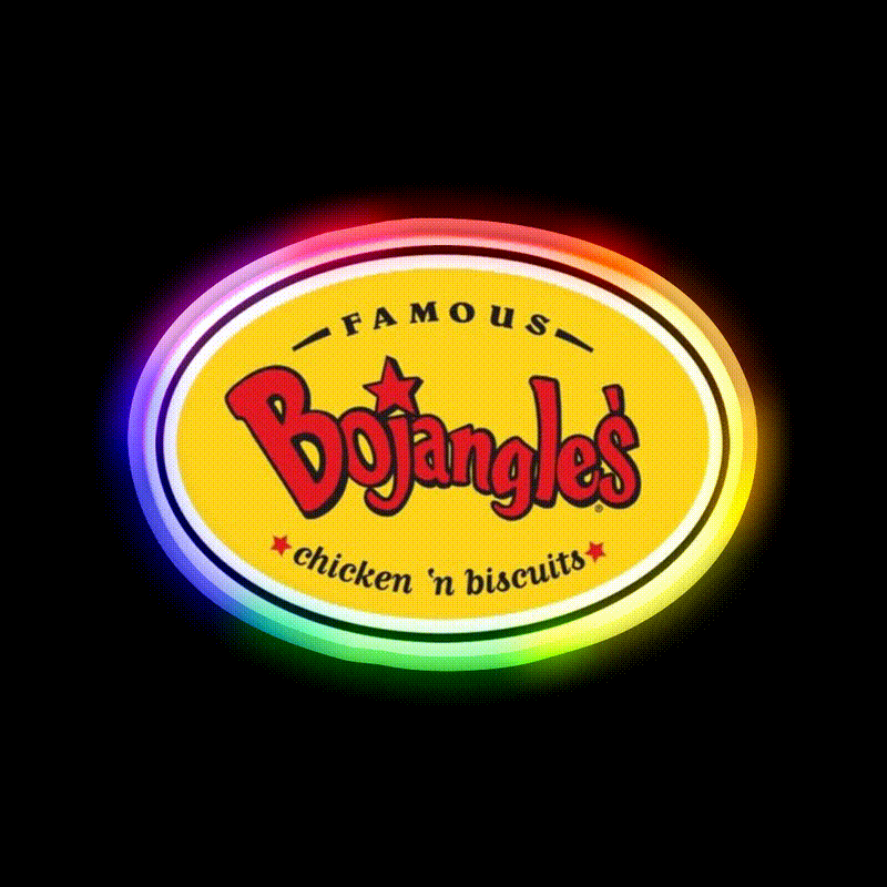 Bojangles Fast Food Led Neon Sign For Burger Place Rgb Color - LED neon sign close-up detail