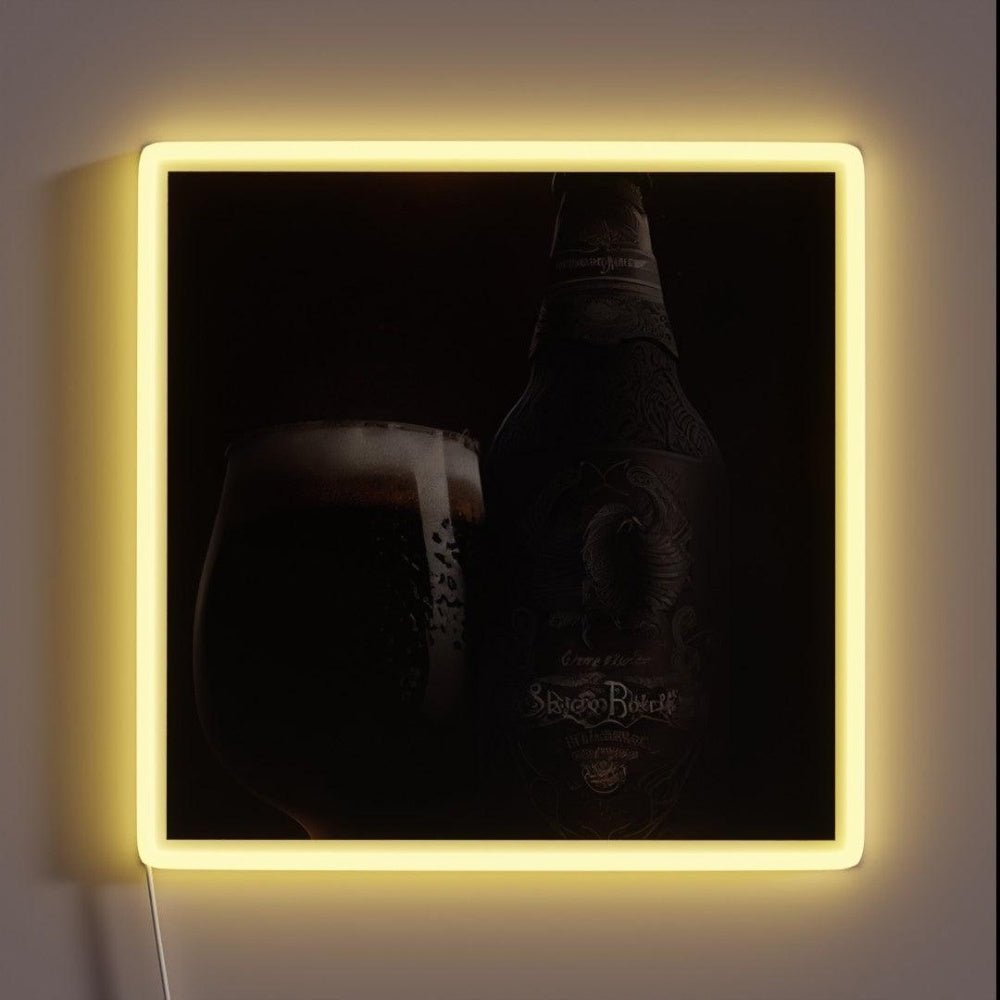 Bold Black Beer And Bottle Rgb Led Neon Sign - Shineneon