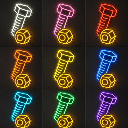 Bolt And Nut Neon Sign LED Neon Sign color grid