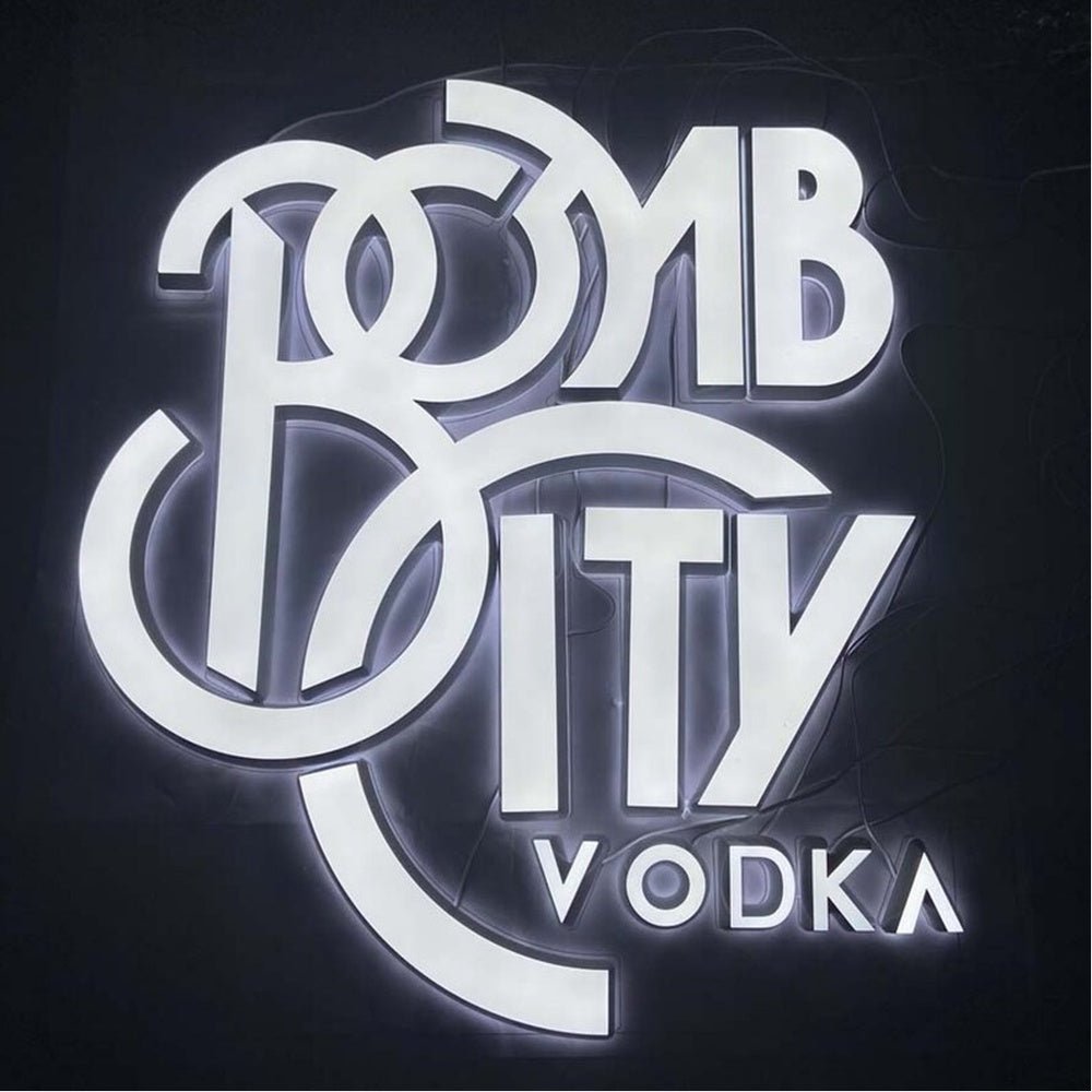 Bomb City Vodka 3D Frontlit And Backlit Channel Letter Led Light Sign - Shineneon