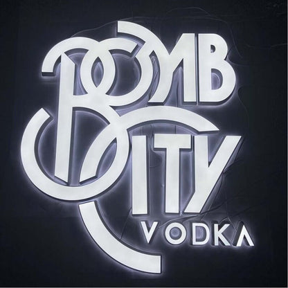 Bomb City Vodka 3D Frontlit And Backlit Channel Letter Led Light Sign - Shineneon