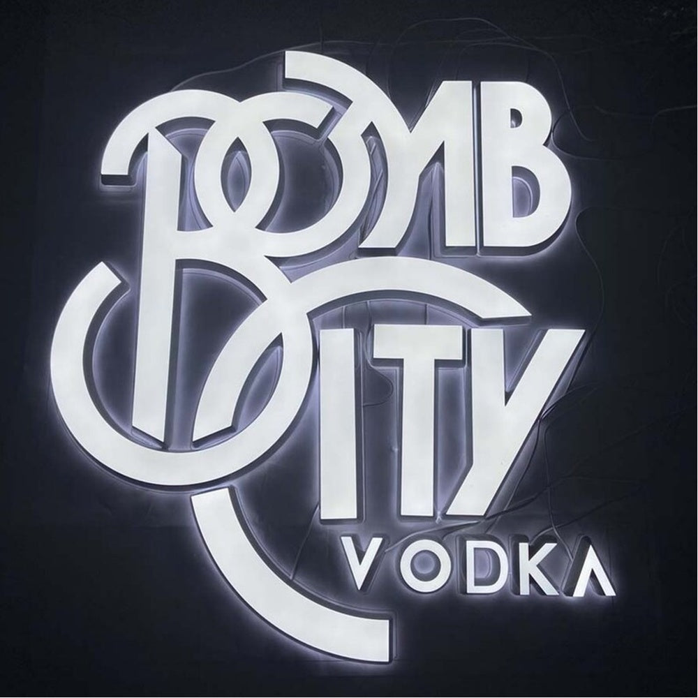 Bomb City Vodka 3D Frontlit Channel Letters Led Light Sign