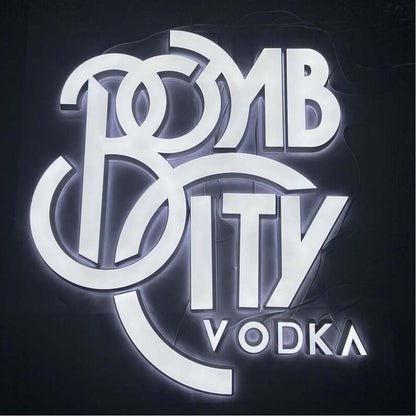 Bomb City Vodka 3D Frontlit Channel Letters Led Light Sign