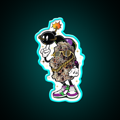 Bomb Runtz Hemp Inspired Green Leaf Led Neon Sign Rgb Color - Size and dimension reference