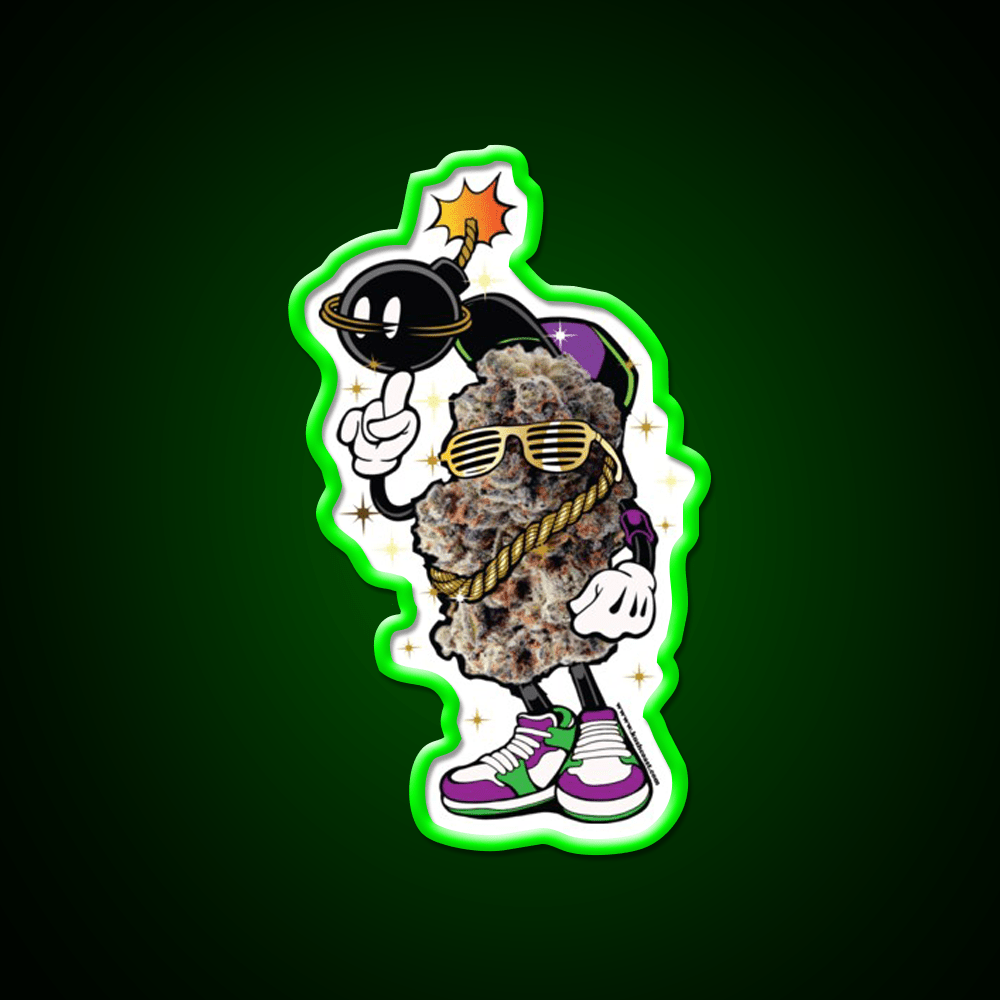 Bomb Runtz Hemp Inspired Green Leaf Led Neon Sign Rgb Color - Shineneon