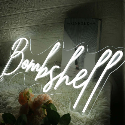 Bombshell White Led Neon Sign - Shineneon