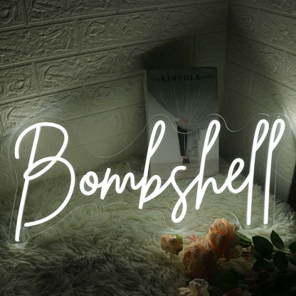 Bombshell White Led Neon Sign - Shineneon