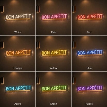 Bon Appetit LED Neon Sign Man Cave Neon Sign day and night comparison