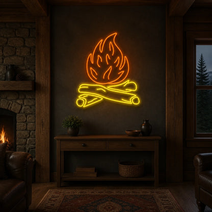 Bonfire Dark Wall Vintage LED Neon Sign size image
