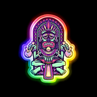 Bong Tiki Weed Hemp Inspired Green Leaf Led Neon Sign Rgb Color - LED neon sign close-up detail