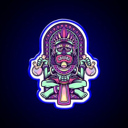 Bong Tiki Weed Hemp Inspired Green Leaf Led Neon Sign Rgb Color - Shineneon