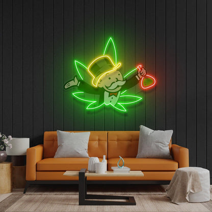 Bongopoly Cartoon Character Uv Printed Led Neon Sign Artwork For Study Room Decor | Shineneon