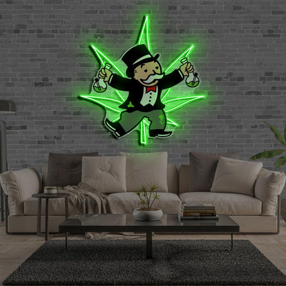 Bongopoly Green Cartoon Led Neon Sign For Home Decor Wall Art | Shineneon