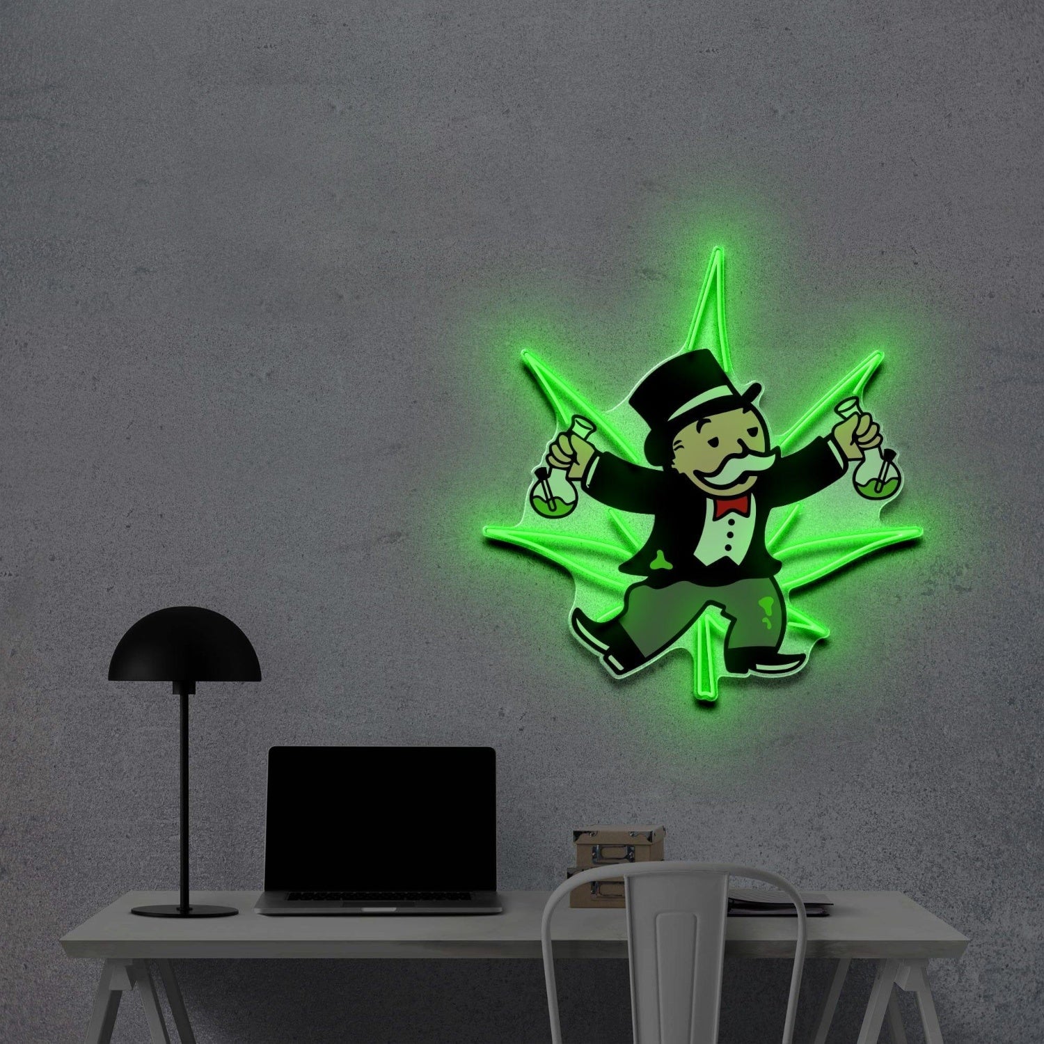 Bongopoly Green Cartoon Led Neon Sign For Home Decor Wall Art | Shineneon