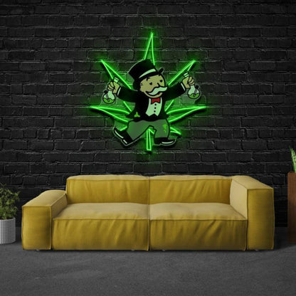 Bongopoly Green Cartoon Led Neon Sign For Home Decor Wall Art | Shineneon