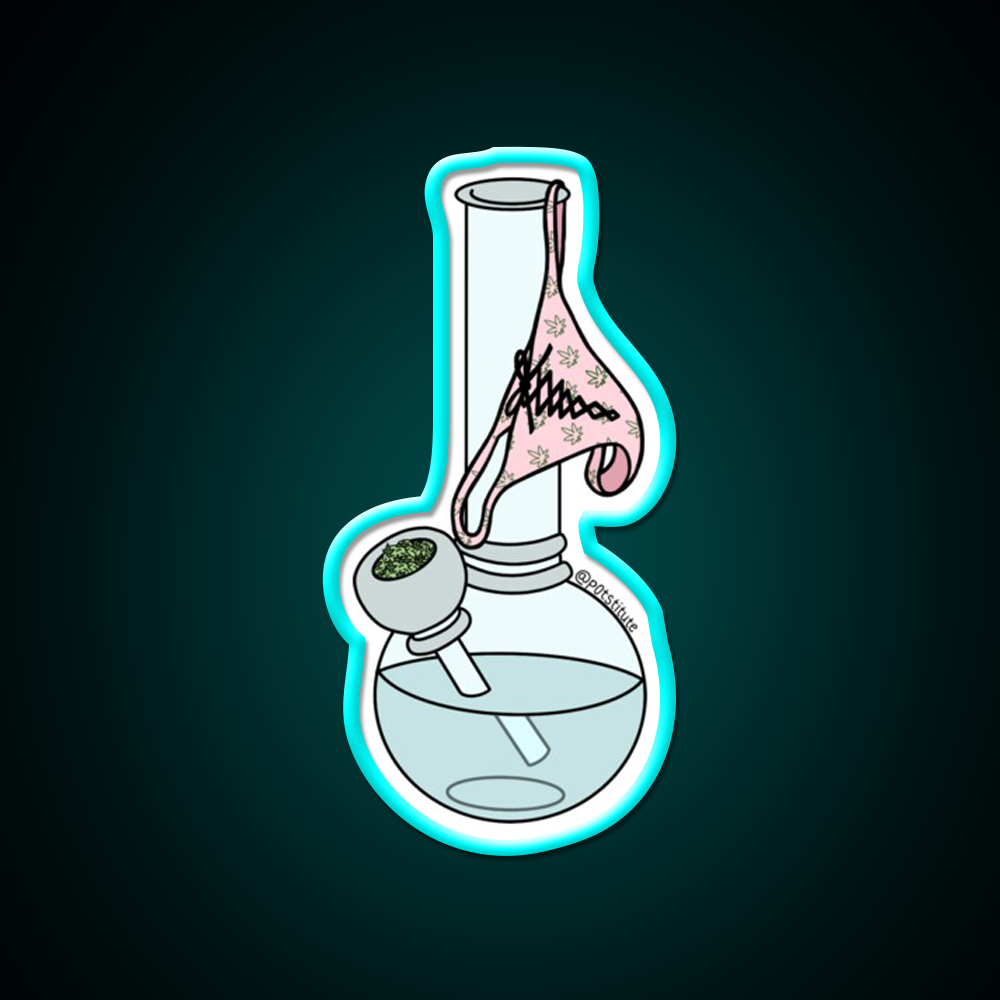 Bongs Thongs Stoner Art Hemp Inspired Green Leaf Led Neon Sign Rgb Color