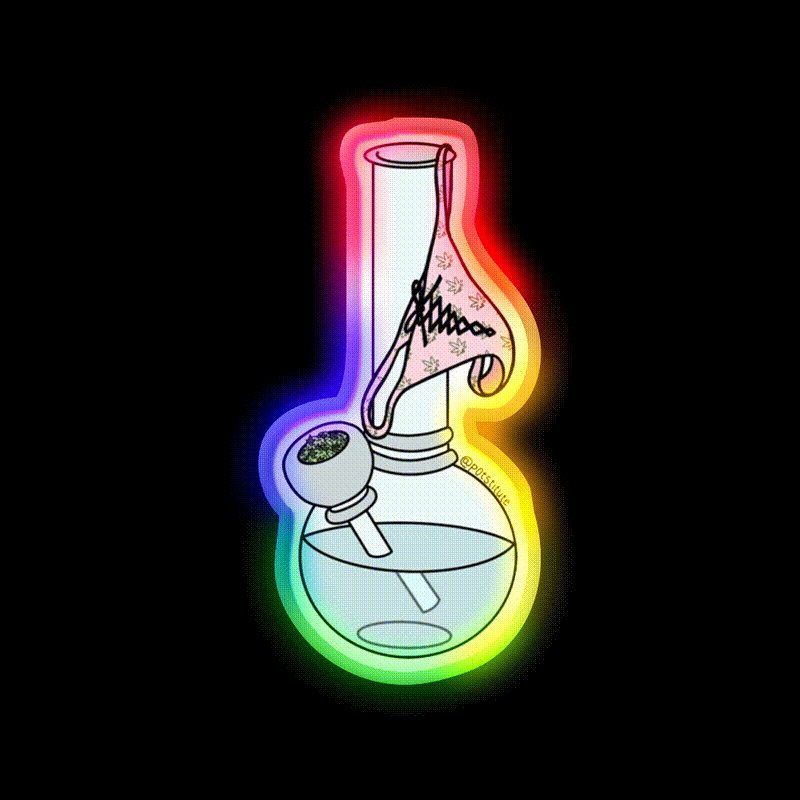 Bongs Thongs Stoner Art Hemp Inspired Green Leaf Led Neon Sign Rgb Color