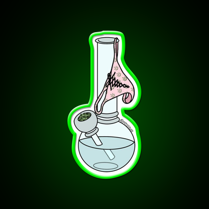 Bongs Thongs Stoner Art Hemp Inspired Green Leaf Led Neon Sign Rgb Color