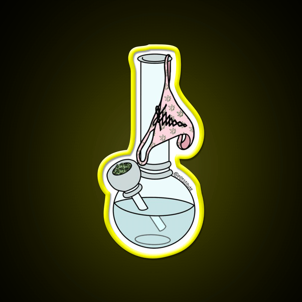 Bongs Thongs Stoner Art Hemp Inspired Green Leaf Led Neon Sign Rgb Color