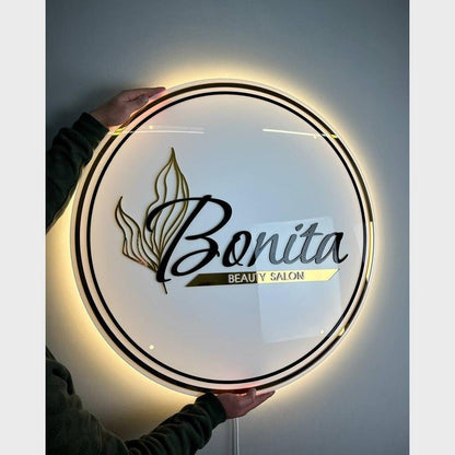 Bonita Beauty Salon Acrylic Business Logo Sign - Shineneon