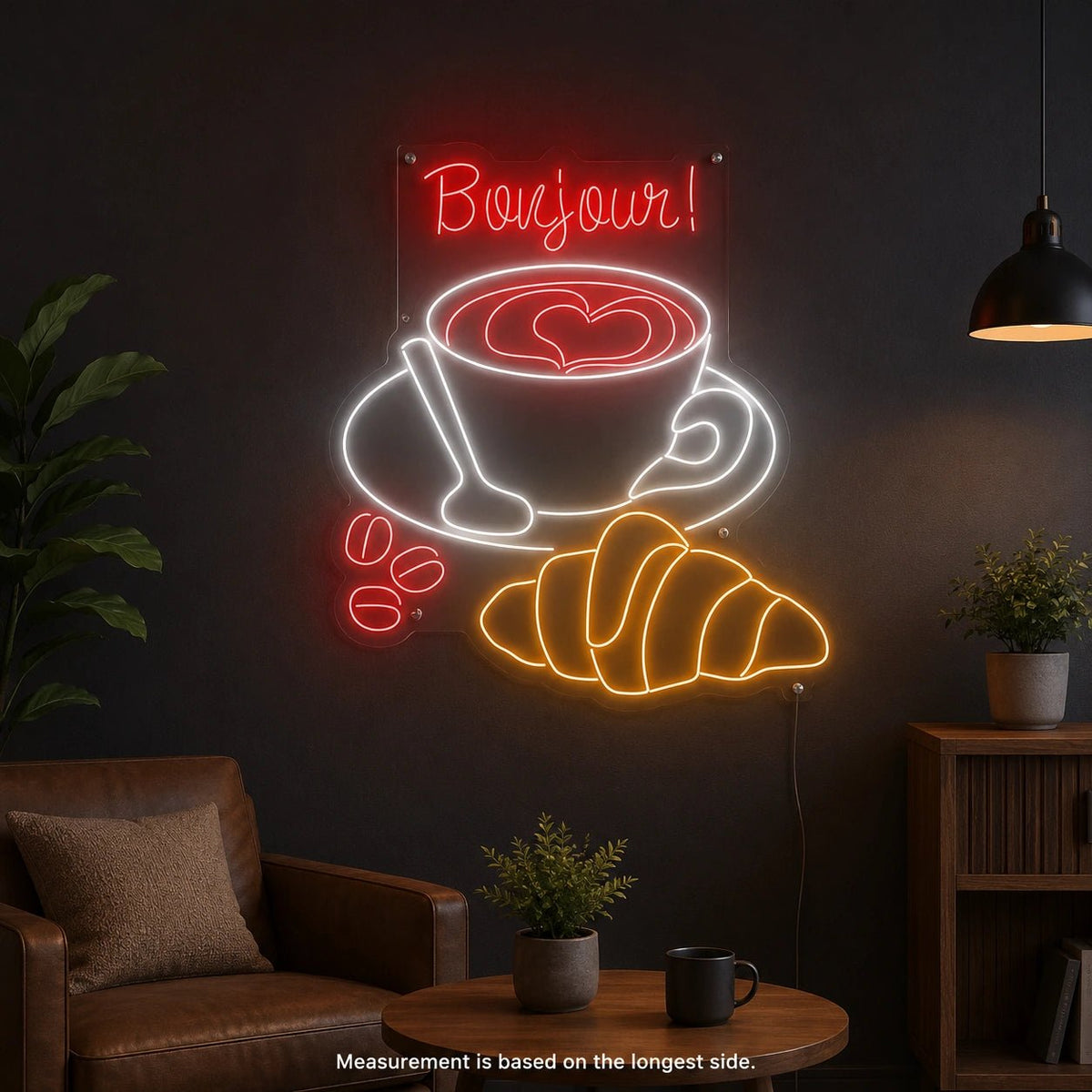 Bonjour Coffee Croissants LED Neon Sign - Shineneon