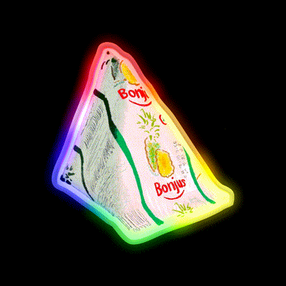 Bonjus Pyramid Snack Food Led Neon Sign Rgb Color - LED neon sign close-up detail