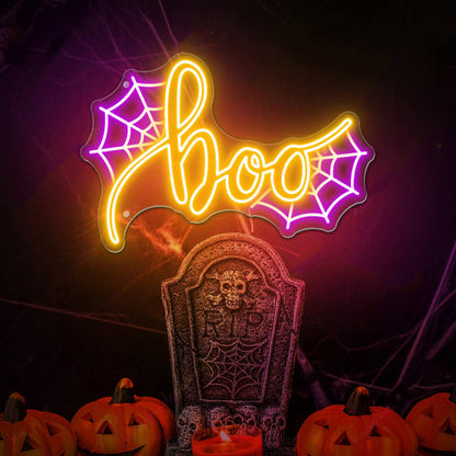 Boo Spider Web Neon Sign Halloween Neon Sign | Shineneon