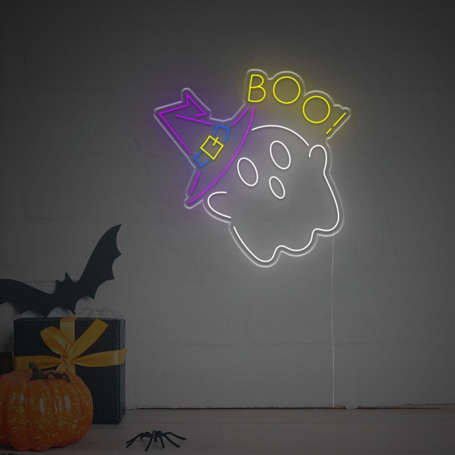 Boo With Ghost Led Neon Sign | Shineneon