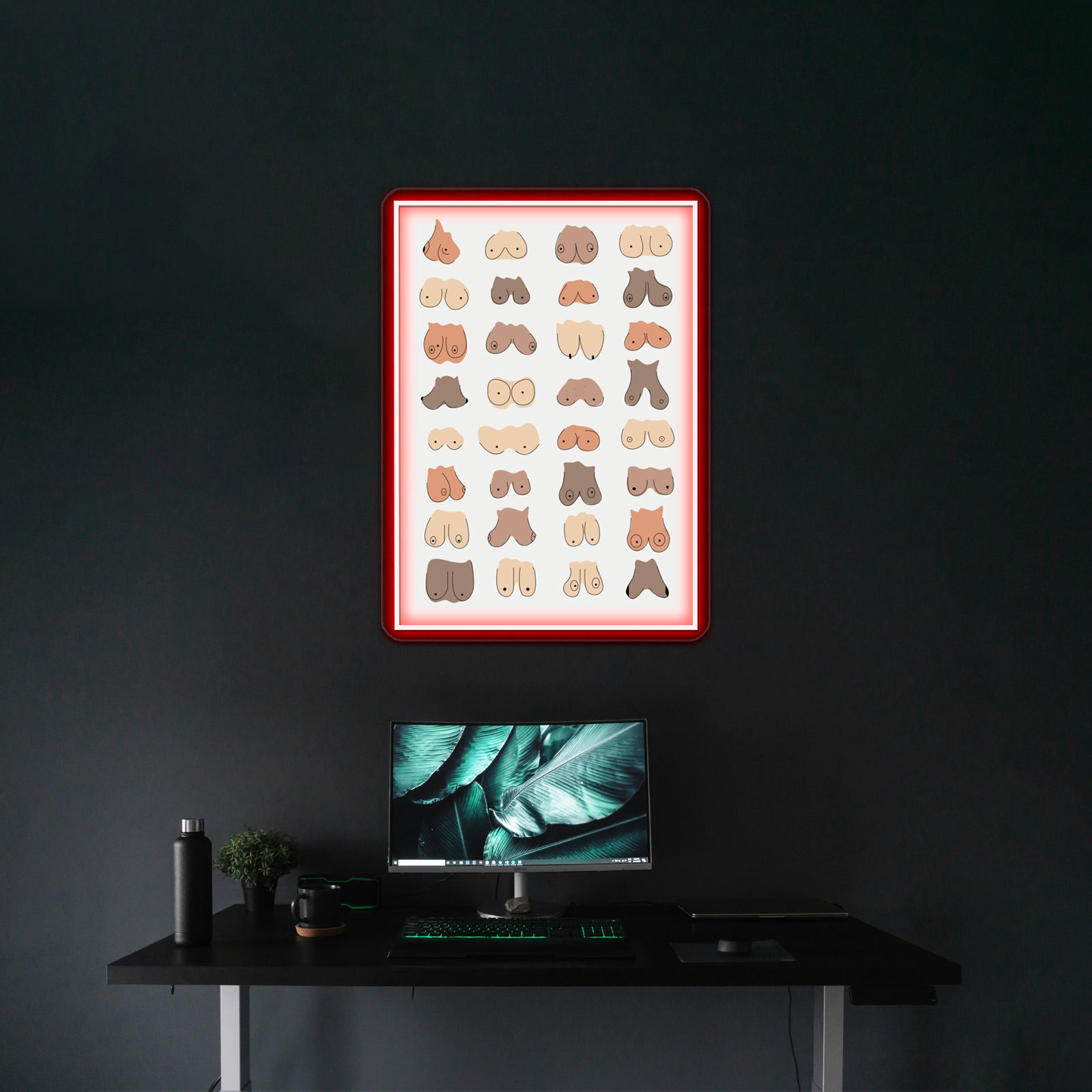 Boobs Come In All Shapes And Sizes Colourful Wall Artwork Neon Signs | Shineneon