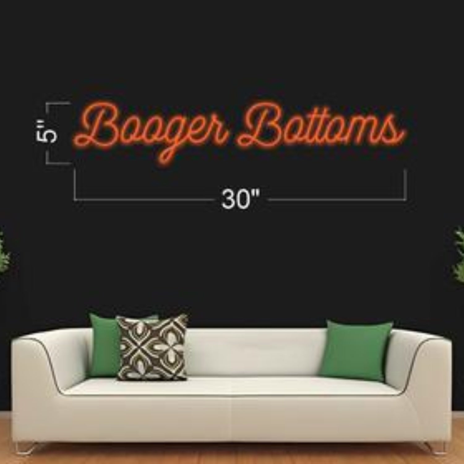 Booger Bottoms Orange-Red Led Neon Sign For Home Wall Decor | Shineneon