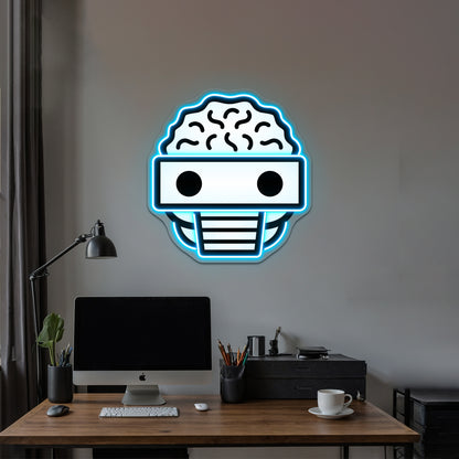 Boogie Robot White Wall Artwork Neon Signs