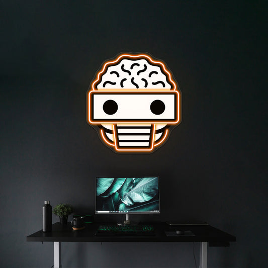 Boogie Robot White Wall Artwork Neon Signs