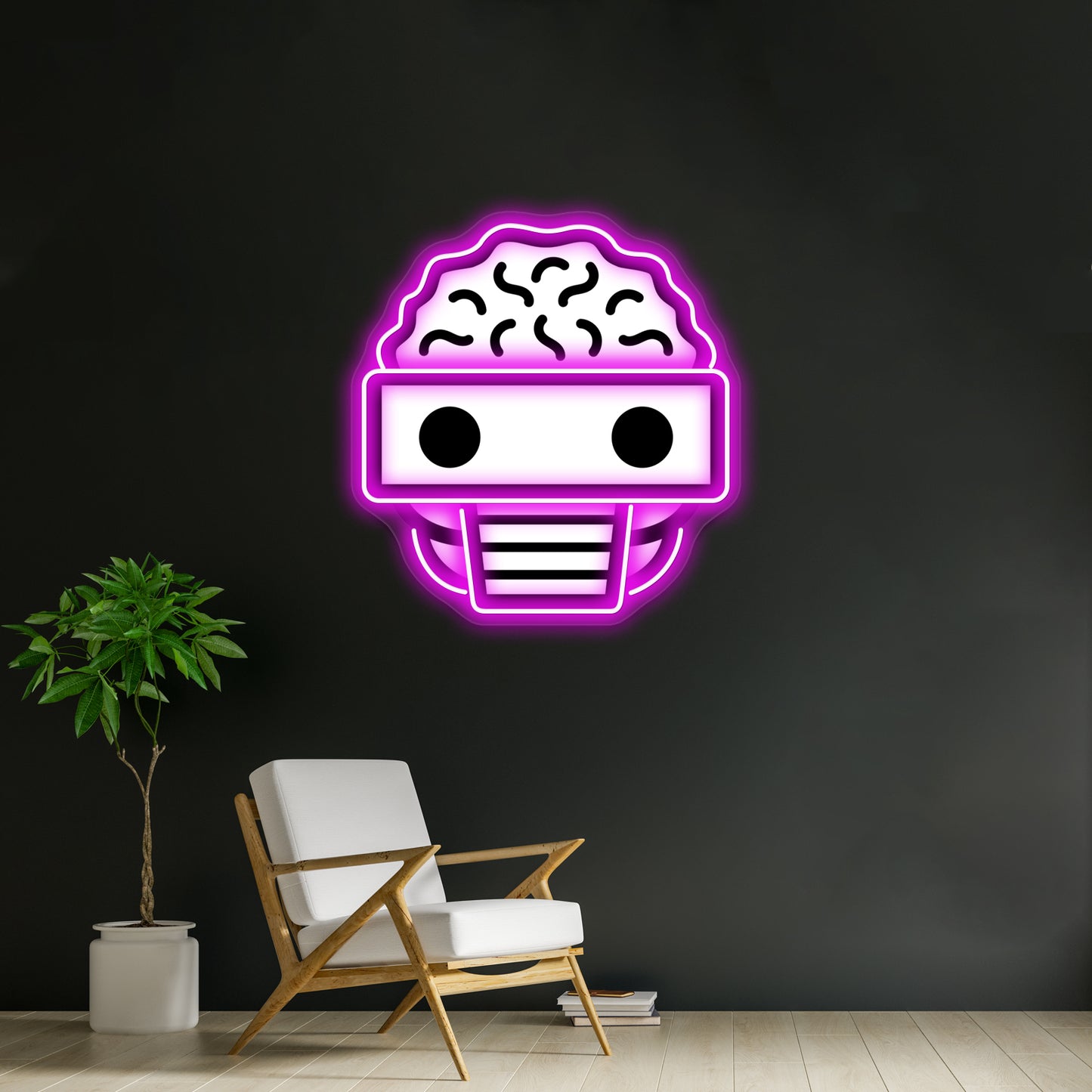 Boogie Robot White Wall Artwork Neon Signs