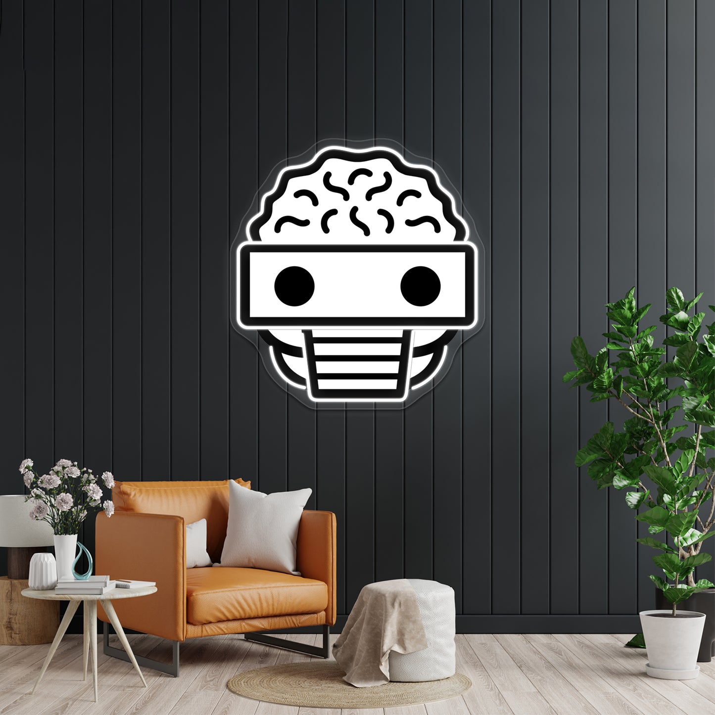 Boogie Robot White Wall Artwork Neon Signs