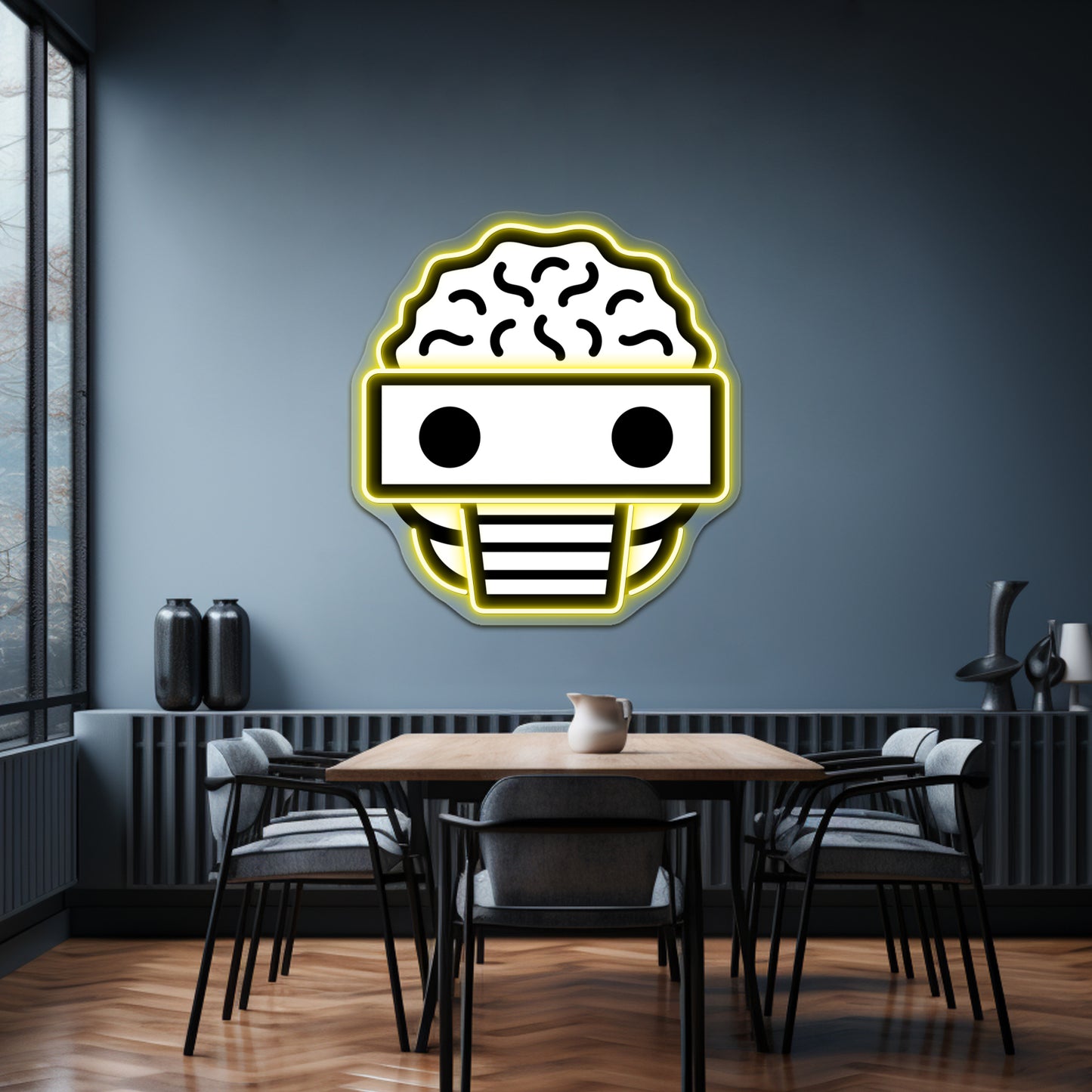 Boogie Robot White Wall Artwork Neon Signs