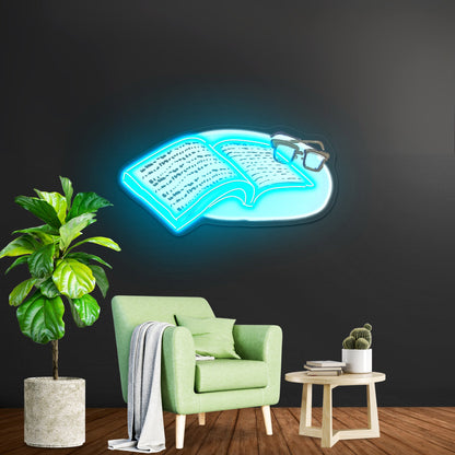 Book With Glasses Neon Signs For Home Decor - Shineneon
