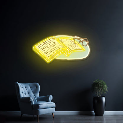 Book With Glasses Neon Signs For Home Decor - Shineneon