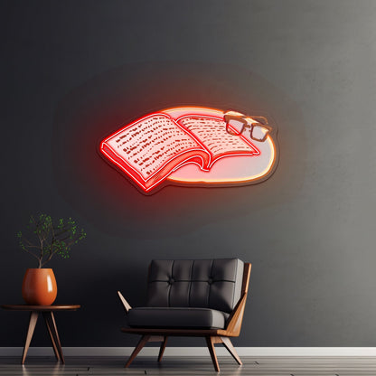 Book With Glasses Neon Signs For Home Decor - Shineneon