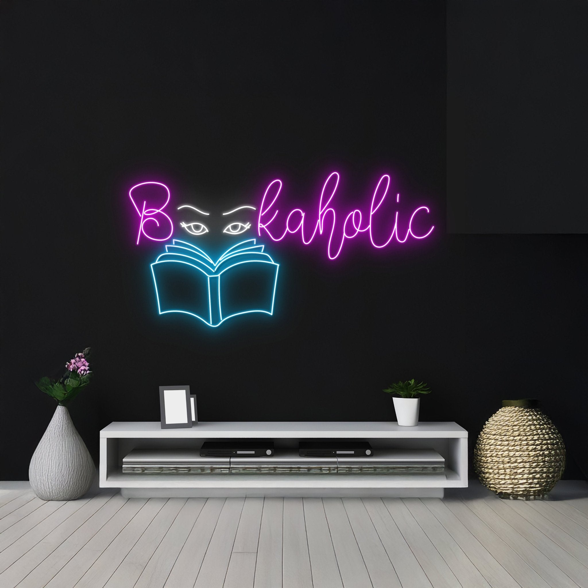 Bookaholic Neon Sign Store Shop Room Decor Gift - Shineneon