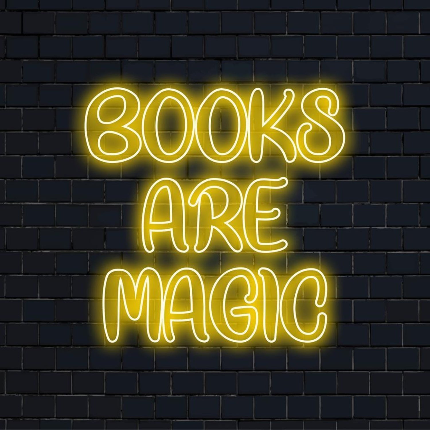 Books Are Magic Yellow Glow Led Neon Sign For Bookstore Wall Decor | Shineneon